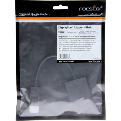 Rocstor DisplayPort to VGA Video Adapter Converter - Cable Length: 5.9"