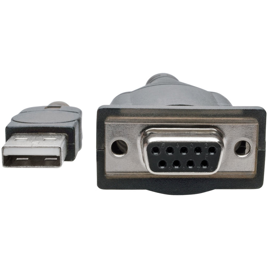 Tripp Lite 18in USB to Null Modem Serial Adapter FTDI w/ COM Retention M/F