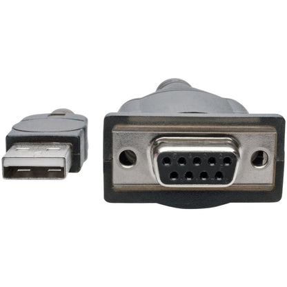Tripp Lite 18in USB to Null Modem Serial Adapter FTDI w/ COM Retention M/F