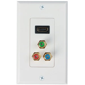 4XEM 1 Port Female HDMI and RCA Audio/Video Wall Plate (White)