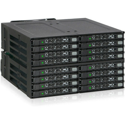 Icy Dock ToughArmor MB516SP-B Drive Enclosure for 5.25" - Serial ATA, Mini-SAS HD Host Interface Internal - Black