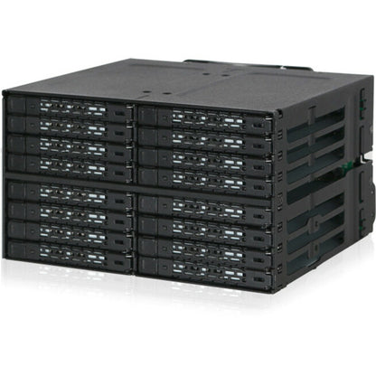 Icy Dock ToughArmor MB516SP-B Drive Enclosure for 5.25" - Serial ATA, Mini-SAS HD Host Interface Internal - Black