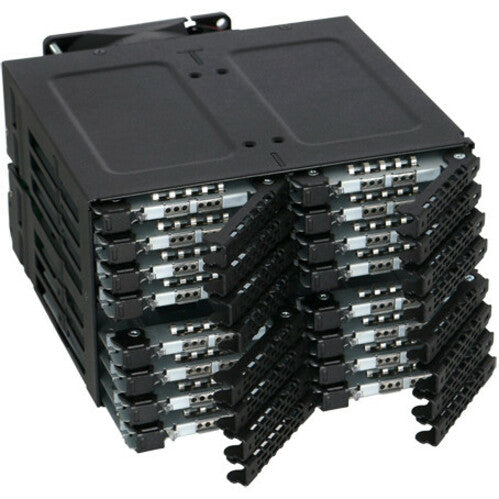 Icy Dock ToughArmor MB516SP-B Drive Enclosure for 5.25" - Serial ATA, Mini-SAS HD Host Interface Internal - Black
