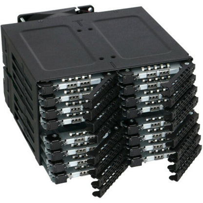 Icy Dock ToughArmor MB516SP-B Drive Enclosure for 5.25" - Serial ATA, Mini-SAS HD Host Interface Internal - Black