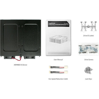 Icy Dock ToughArmor MB998SK-B Drive Enclosure for 5.25" - Serial ATA/600 Host Interface External - Black