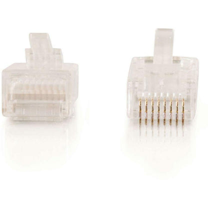 C2G RJ45 Cat5 8 x 8 Modular Plug for Round Stranded Cable - 100pk
