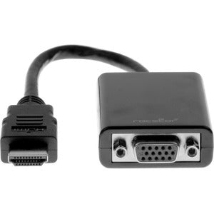 Rocstor HDMI to VGA Adapter Converter M/F - 6"- For Ultrabook, Laptop, Monitor, Projectors, Desktop PC, Laptop - 1920x1080 - 1 Pack - 1 x HDMI Male Digital Audio/Video - 1 x HD-15 Female VGA - 6 Inch - Black - ADAPTER HDMI TO VGA HD15
