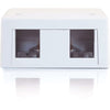 C2G 2-Port Keystone Jack Surface Mount Box - White