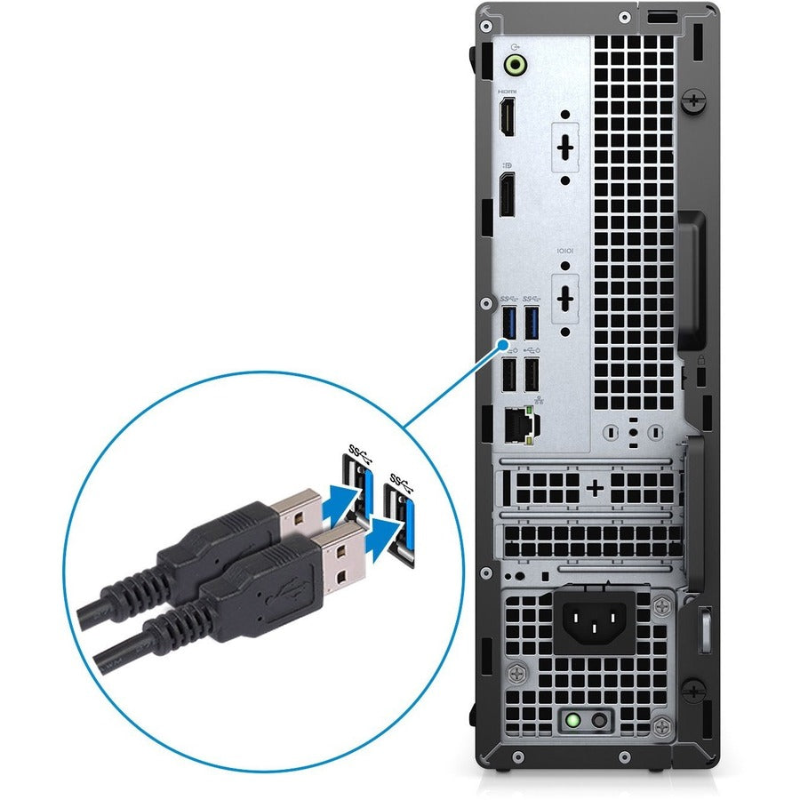 Dell OptiPlex 3000 3080 Desktop Computer - Intel Core i5 10th Gen i5-10505 Hexa-core (6 Core) 3.20 GHz - 16 GB RAM DDR4 SDRAM - 256 GB NVMe M.2 PCI Express M.2 SSD - Small Form Factor - Black