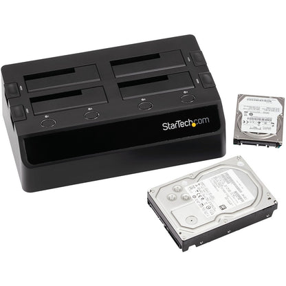 StarTech.com USB 3.0 to 4-Bay SATA 6Gbps Hard Drive Docking Station w/ UASP & Dual Fans - 2.5/3.5in SSD / HDD Dock