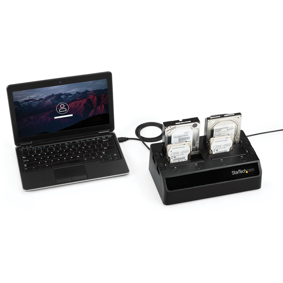 StarTech.com USB 3.0 to 4-Bay SATA 6Gbps Hard Drive Docking Station w/ UASP & Dual Fans - 2.5/3.5in SSD / HDD Dock