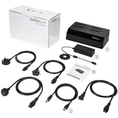 StarTech.com USB 3.0 to 4-Bay SATA 6Gbps Hard Drive Docking Station w/ UASP & Dual Fans - 2.5/3.5in SSD / HDD Dock