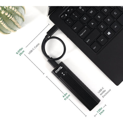 Plugable USB C to M.2 NVMe Tool-free Enclosure USB C and Thunderbolt 3 Compatible up to USB 3.1 Gen 2 Speeds (10Gbps). Adapter Includes USB-C and USB 3.0 Cables (Supports M.2 NVMe SSDs 2280 2260 2242)