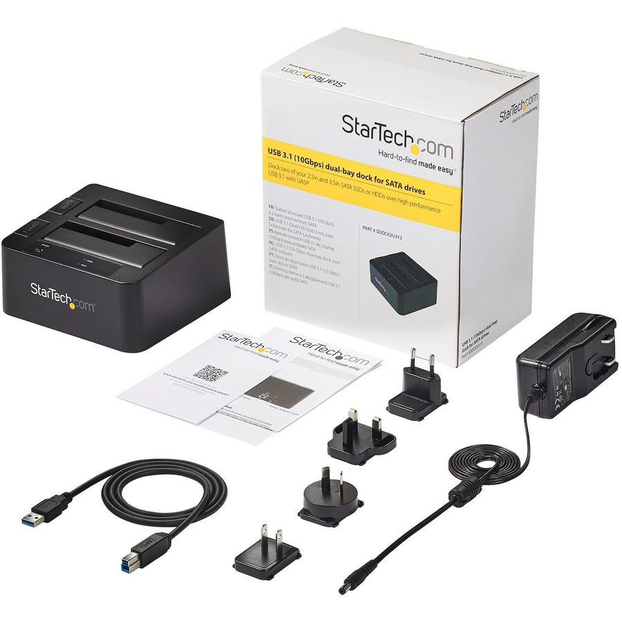 StarTech.com USB 3.1 (10Gbps) Dual-Bay Dock for 2.5"/3.5" SATA SSD/HDDs with UASP