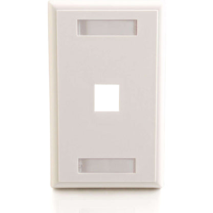 C2G 1-Port Single Gang Multimedia Keystone Wall Plate - White