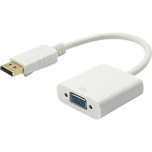 Axiom DisplayPort Male to VGA Female Adapter - DPMVGAF-AX - DisplayPort/VGA for Video Device, Monitor, Projector, Notebook - 345.60 MB/s - 1.5" - 1 x DisplayPort Male Digital Video - 1 x HD-15 Female VGA - Gold Plated Connector - White, White