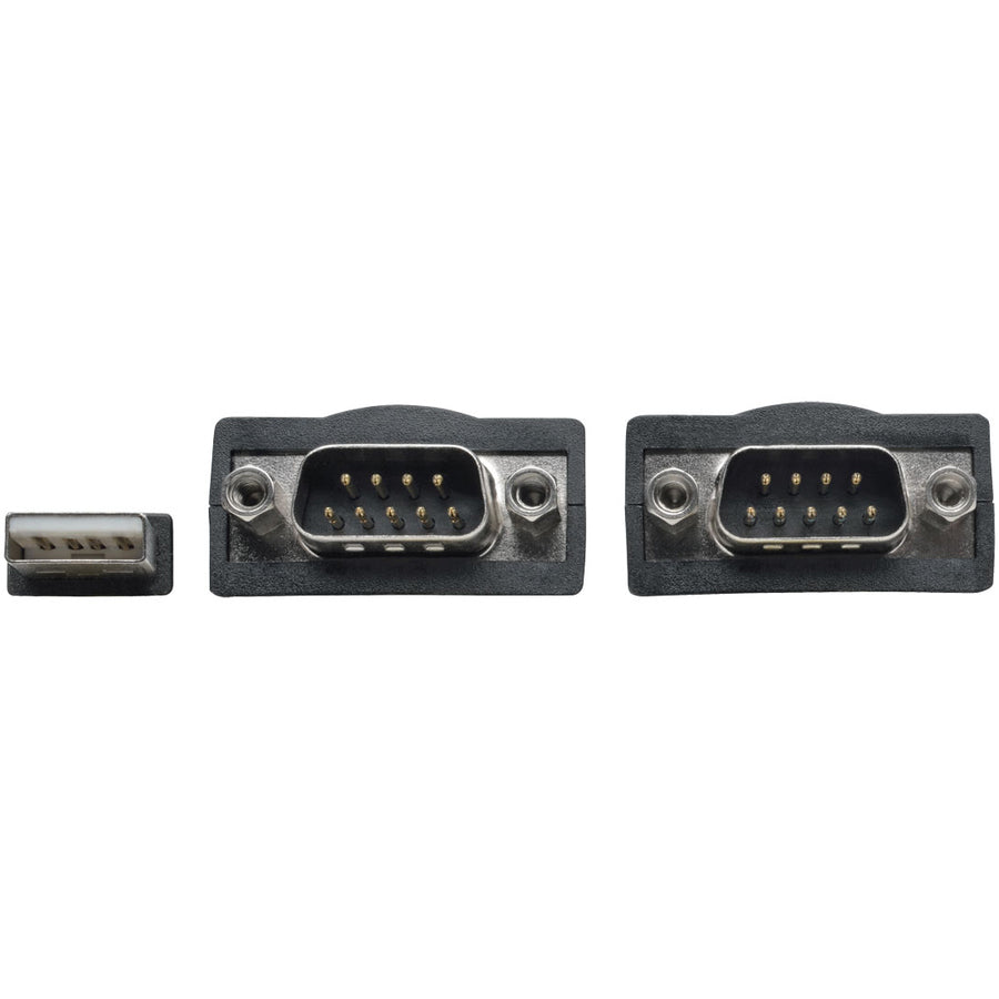 Tripp Lite 2-Port USB to DB9 Serial FTDI Adapter Cable with COM Retention (M/M), 6 ft