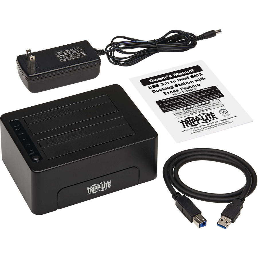 Tripp Lite USB 3.0 SATA Hard Drive Docking Station 2.5/3.5 w/Erase Function