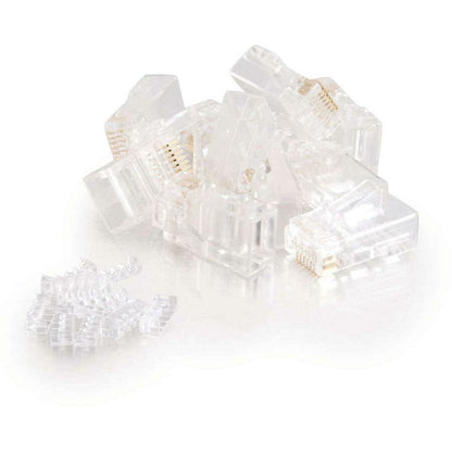 C2G RJ45 Cat5E Modular (with Load Bar) Plug for Round Solid/Stranded Cable - 100pk