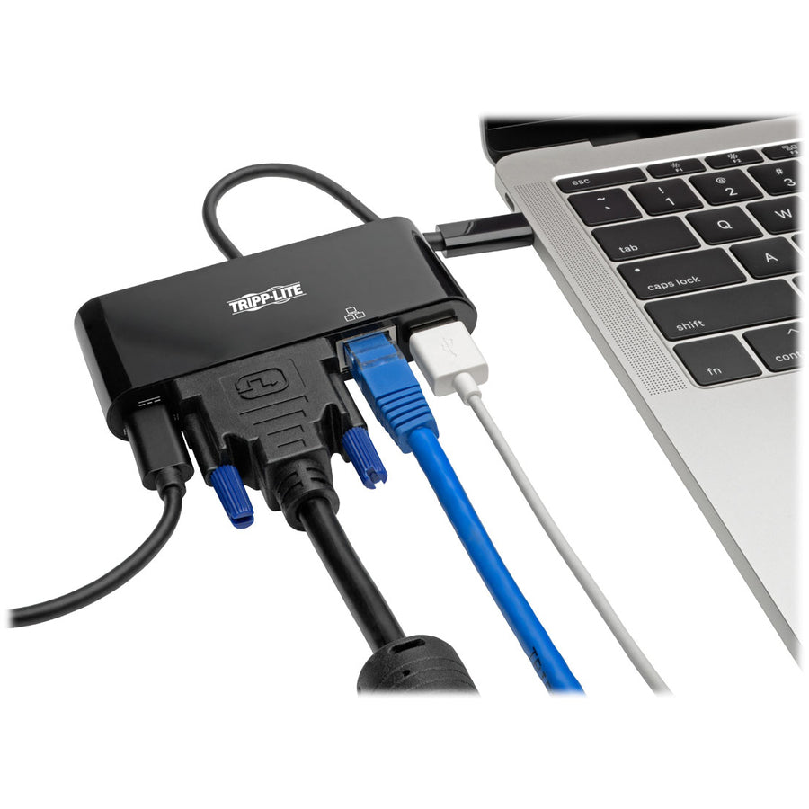 Tripp Lite USB C to HDMI Multiport Video Adapter Converter w/ USB-A Hub,  USB-C PD Charging Port & Gigabit Ethernet Port