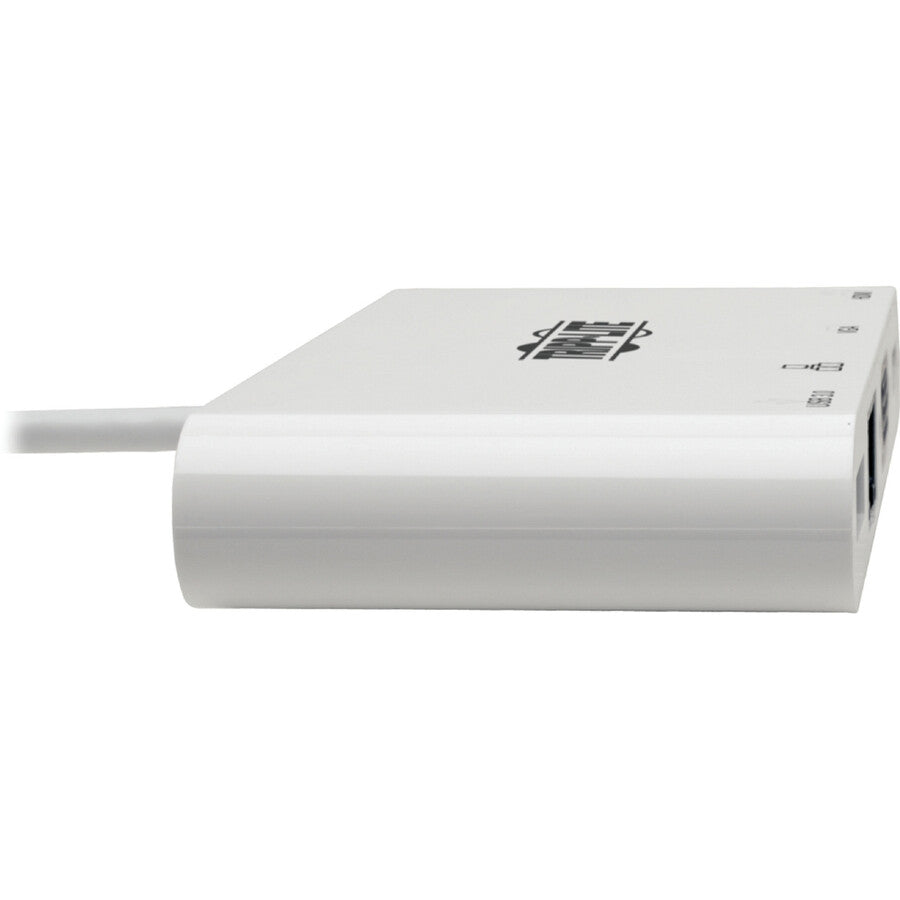 Tripp Lite USB C Docking Station Adapter 4K w/ HDMI, VGA, Gigabit Ethernet, USB-A Hub White, Thunderbolt 3 Compatible