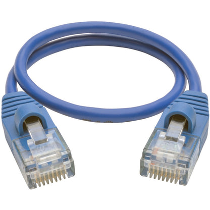 Tripp Lite 1ft Cat5e Cat5 Snagless Molded Slim UTP Patch Cable RJ45 M/M Blue 1'