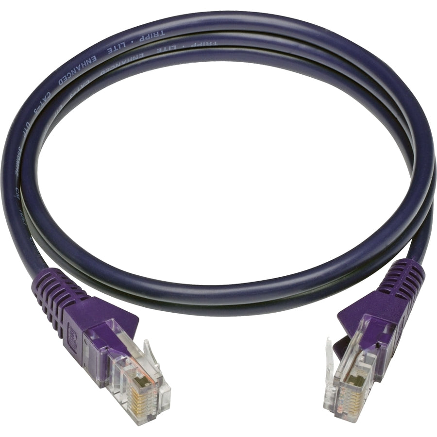 Tripp Lite 3ft Cat5 Cat5e Snagless Molded Patch Cable UTP Purple RJ45 M/M 3'