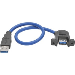 Tripp Lite 1ft USB 3.0 Superspeed Panel Mount Type-A Extension Cable M/F