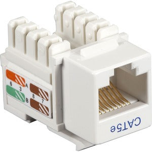 Black Box CAT5e Value Line Keystone Jack, White, 10-Pack