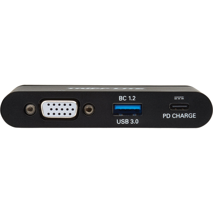 Tripp Lite USB C Adapter Converter w/ VGA, Gigabit Ethernet, USB-A Hub, PD Charging, Storage Cable 1080p Thunderbolt 3 Compatible