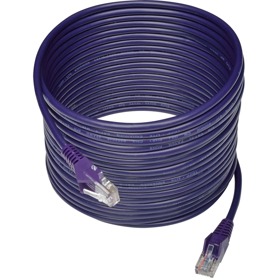 Tripp Lite 25ft Cat5 Cat5e Snagless Molded Patch Cable UTP Purple RJ45 M/M 25'