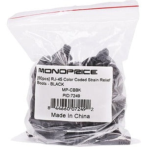 Monoprice RJ45 Strain Relief Boots, 50 PCS/Pack, Black