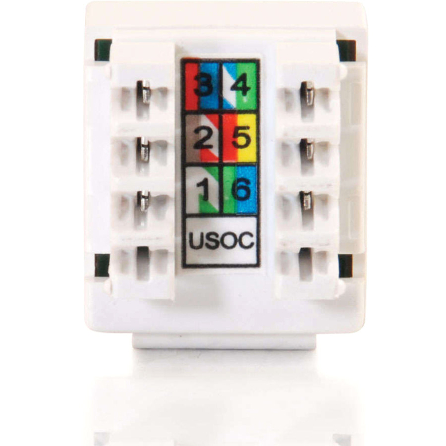 C2G Cat3 RJ12 Keystone Jack - White