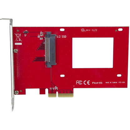 StarTech.com U.2 to PCIe Adapter for 2.5" U.2 NVMe SSD - SFF-8639 PCIe Adapter - x4 PCI Express 3.0 - NVMe PCIe Adapter - U.2 PCIe Card