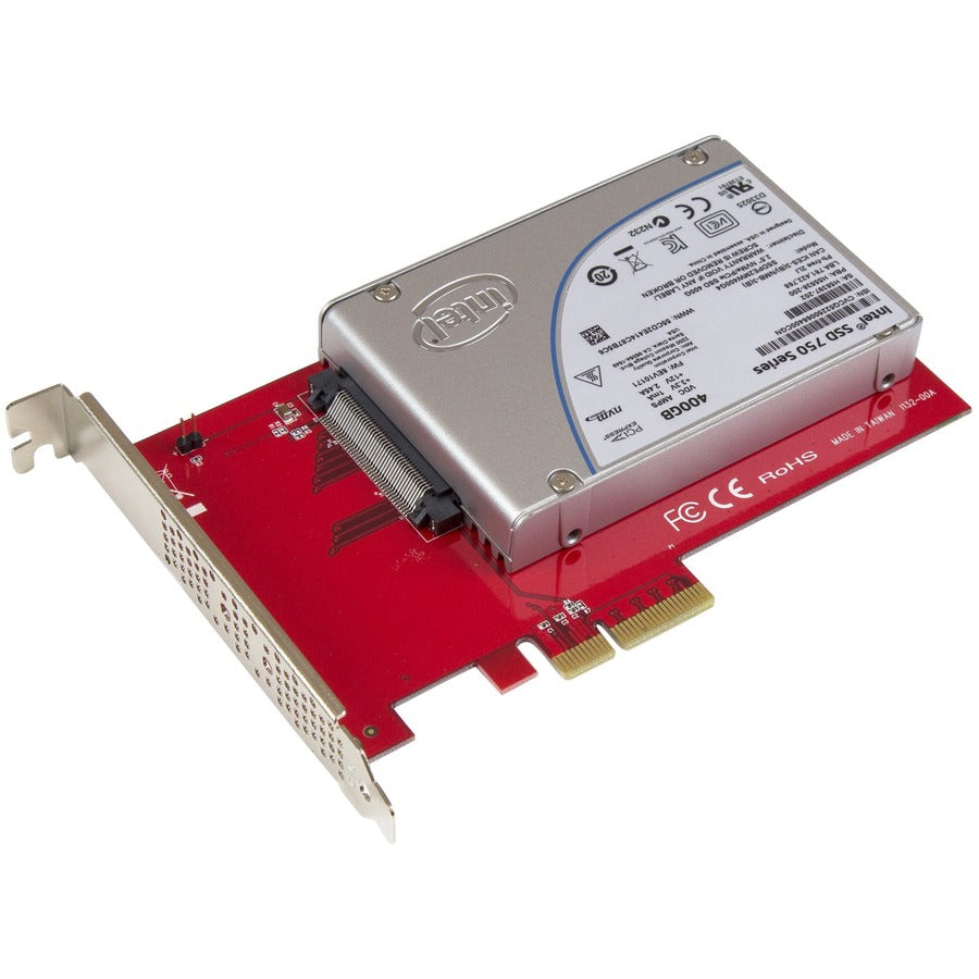 StarTech.com U.2 to PCIe Adapter for 2.5" U.2 NVMe SSD - SFF-8639 PCIe Adapter - x4 PCI Express 3.0 - NVMe PCIe Adapter - U.2 PCIe Card