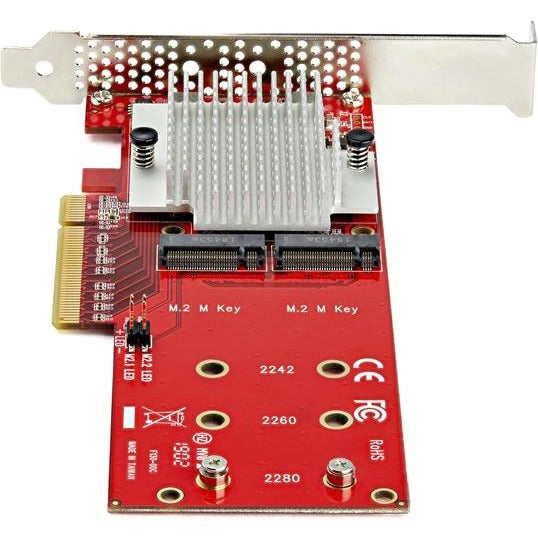 StarTech.com Dual M.2 PCIe SSD Adapter Card - x8 / x16 Dual NVMe or AHCI M.2 SSD to PCI Express 3.0 - M.2 NGFF PCIe (m-key) Compatible