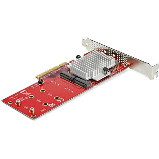 StarTech.com Dual M.2 PCIe SSD Adapter Card - x8 / x16 Dual NVMe or AHCI M.2 SSD to PCI Express 3.0 - M.2 NGFF PCIe (m-key) Compatible