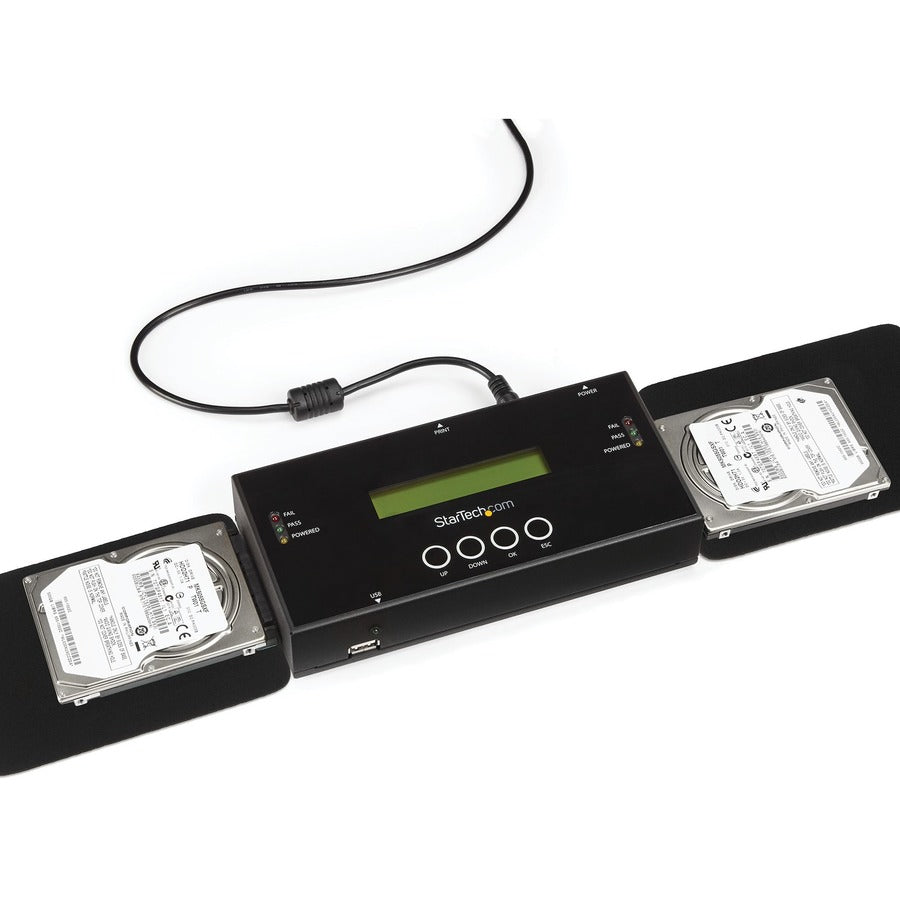 StarTech.com 1:1 Standalone Hard Drive Duplicator and Eraser for 2.5 / 3.5in SATA and SAS Drives - HDD/SSD Cloner and Eraser for SATA/SAS