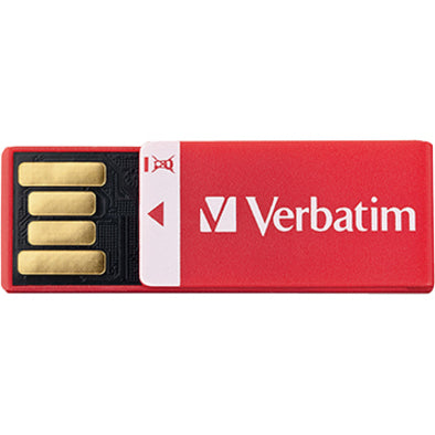 Verbatim 8GB Clip-It USB Flash Drive - 3pk - Black, White, Red