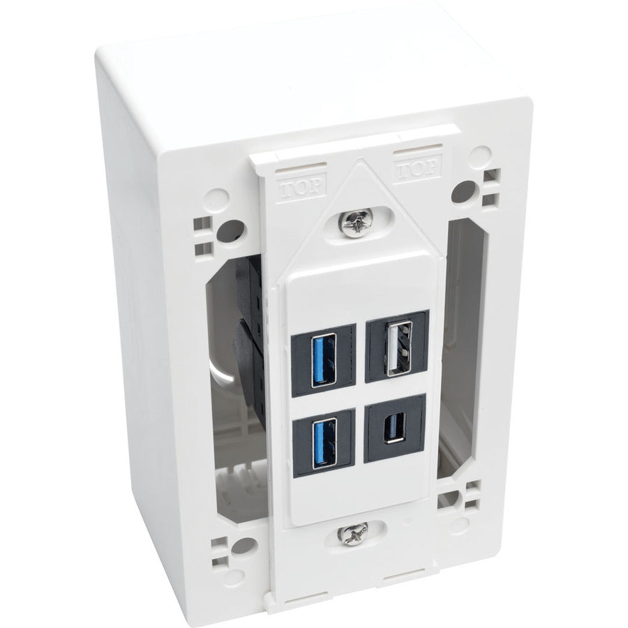 Tripp Lite Single-Gang Surface-Mount Junction Box Wallplate White
