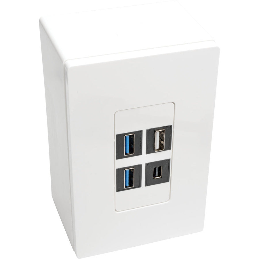 Tripp Lite Single-Gang Surface-Mount Junction Box Wallplate White
