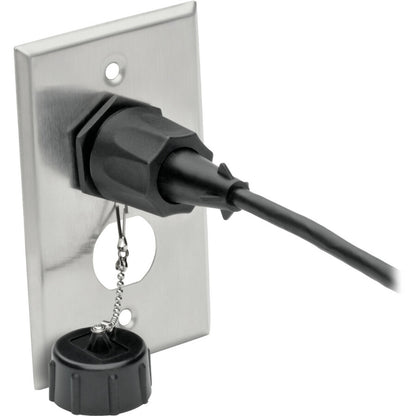 Tripp Lite RJ45 Bulkhead Wall Plate 2 Cutouts Industrial Metal Single Gang