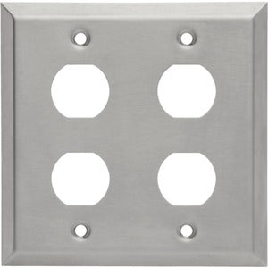 Tripp Lite RJ45 Bulkhead Wall Plate 4 Cutouts Industrial Metal Single Gang