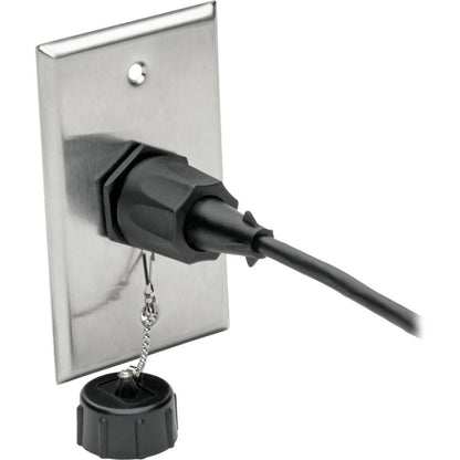 Tripp Lite RJ45 Bulkhead Wall Plate 1 Cutout Industrial Metal Single Gang