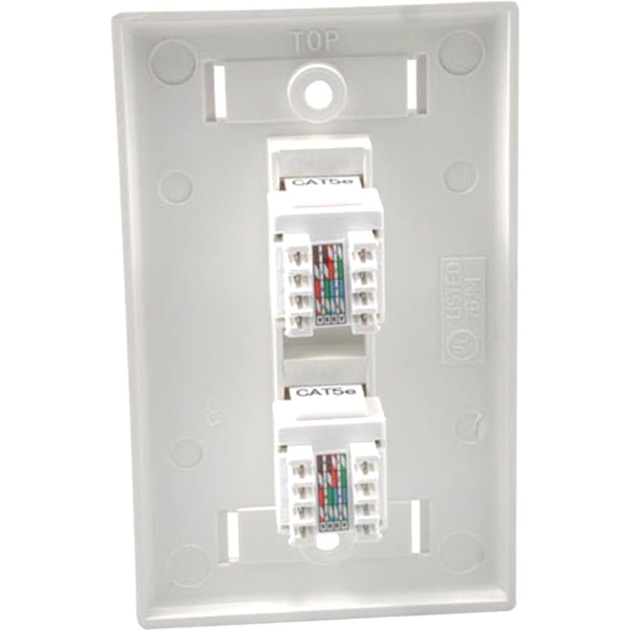 C2G Dual Cat5E RJ45 Configured Wall Plate - White