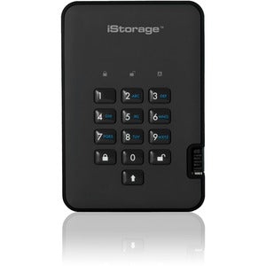 iStorage diskAshur2 1 TB Portable Hard Drive - External - Phantom Black - TAA Compliant