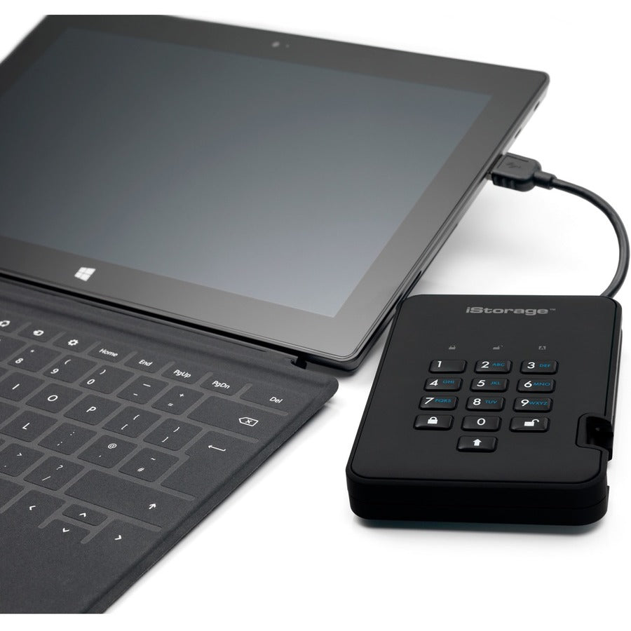 iStorage diskAshur2 1 TB Portable Hard Drive - External - Phantom Black - TAA Compliant