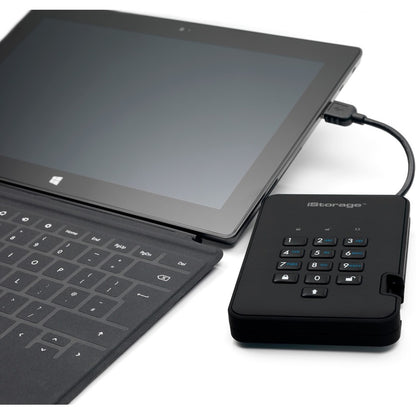 iStorage diskAshur2 1 TB Portable Hard Drive - External - Phantom Black - TAA Compliant