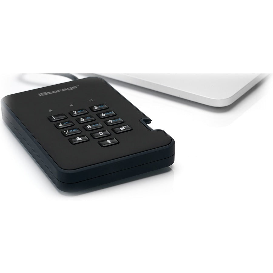 iStorage diskAshur2 1 TB Portable Hard Drive - External - Phantom Black - TAA Compliant