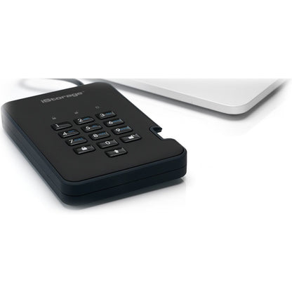 iStorage diskAshur2 1 TB Portable Hard Drive - External - Phantom Black - TAA Compliant